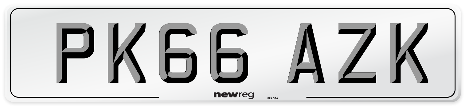 PK66 AZK Number Plate from New Reg